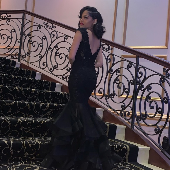 black sequin dress for wedding Sequinned maxi dress 36 (FR) / Black